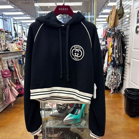 Gucci Black Hoodie with White Trim - Picture 1 of 11